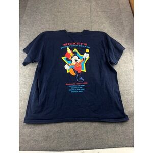 VTG 1999 Mickey Hometown Parade Tour T-Shirt Navy Blue Jerry Leigh XXL Retro